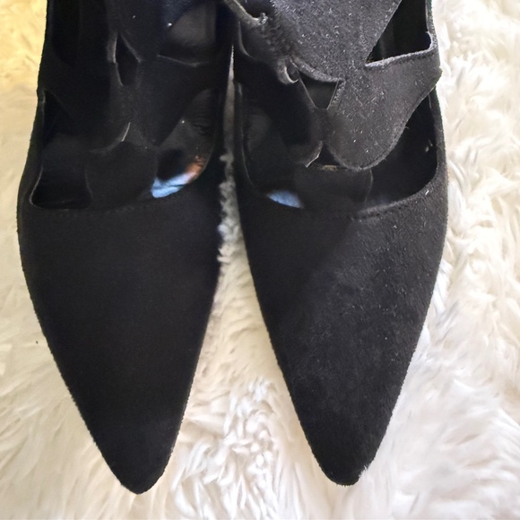 Cutout Black Suede Over-the-Knee Heels - Picture 4 of 4